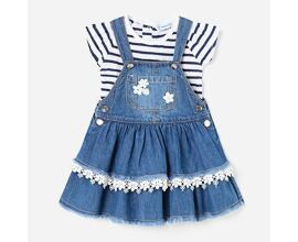 dětská riflová sukně s laclem a letní triko Mayoral 1980-5