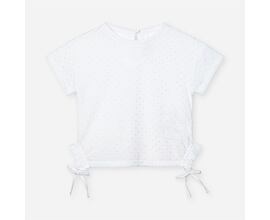 dětské letní bílé tričko se stříbrnými puntíčky Mayoral 3011