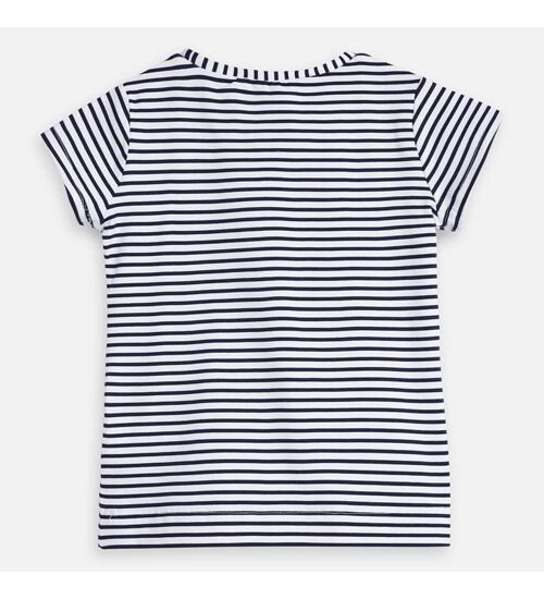 dětské modré pruhované námořnické tričko s mašlí Mayoral 3005-36
