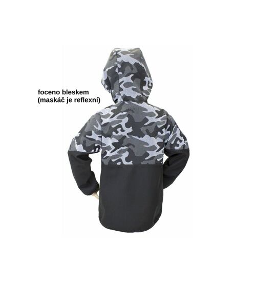 softshellová bunda maskáč s reflexním potiskem 1204 velikost 128 a 134