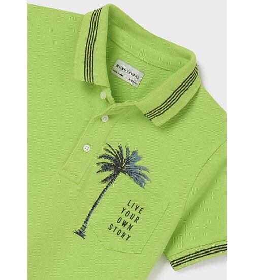 zelené triko polo s palmou Mayoral 6103-56