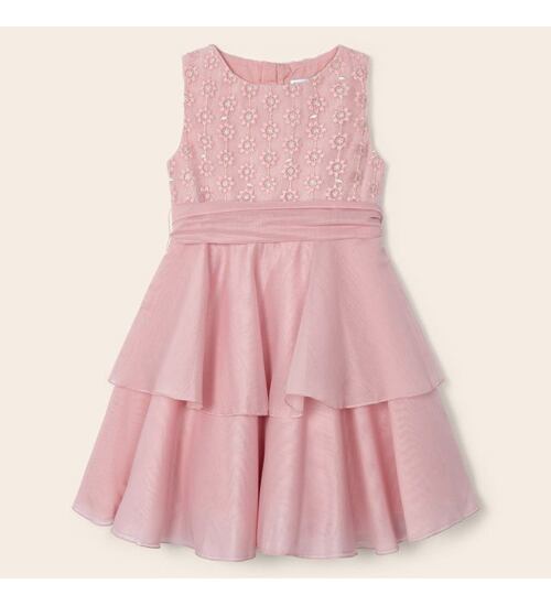 dětské růžové slavnostní společenské šaty Mayoral 3912-76