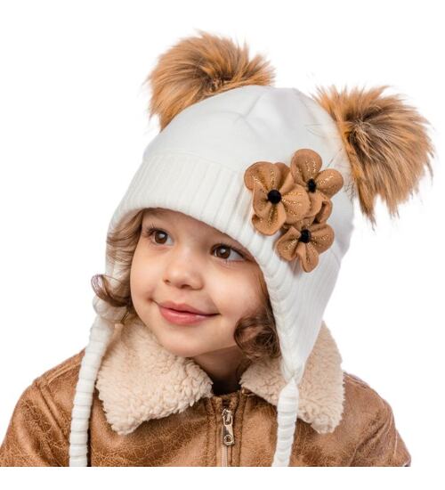 zimní dívčí čepice s kožešinou Marika Lilian
