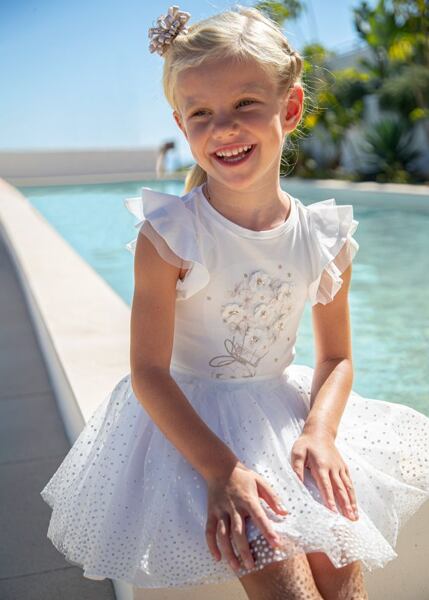 dětská bílá tylová sukně Mayoral 3901-95