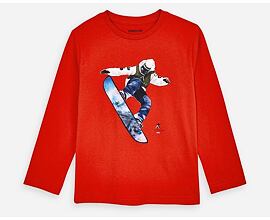 červené dětské snowboard triko