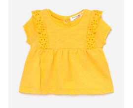 žluté kojenecké áčkové tričko s madeirou