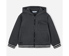 Dětská mikina s kapucí, zapínáním na zip, dvěma předními kapsami a nápisem "Explorer".