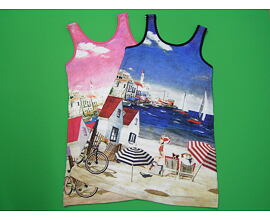 Mayoral - letní šaty s motivem pobřeží růžové