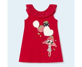 dětské červené letní šaty s obrázkem Mayoral 1965-58