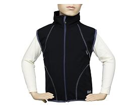 dětská černá softshellová vesta Fantom 0506 velikost 140 a 146