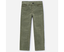 dětské kalhoty manšestrové olivově zelené 