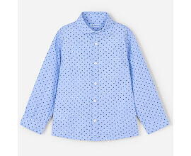 dětská světle modrá košile s dlouhým rukávem a jemným vzorečkem Mayoral