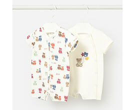 kojenecké krátké overaly s medvídky Mayoral 1719-74 Newborn unisex