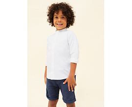 dětská bílá košile s mao límcem Mayoral 3167-77