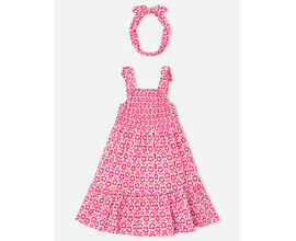 dětské letní šaty růžové s čelenkou Mayoral 3942-55