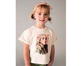 dětské dívčí tričko s potiskem a čelenkou Mayoral