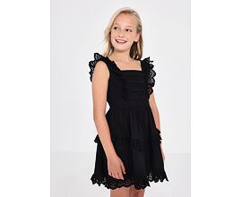 dívčí černé bavlněné šaty s madeirou Mayoral 6918-58