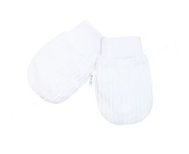 bílé bavlněné rukavičky pro miminka