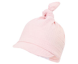 kojenecká letní čepička - šátek s uzlem z BIO mušelínu Jamix