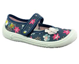 dívčí bačkory balerínky Peon kids s kytičkami MI/001 JD