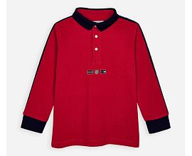 Mayoral dětské červené polo triko s lampasy 4130-38