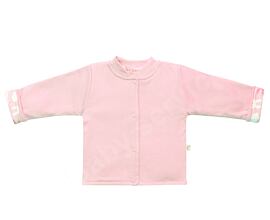 růžový oboustranný kojenecký kabátek