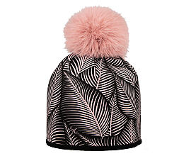 dívčí zimní čepice merino s kožešinovou bambulí RDX