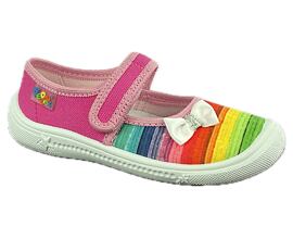 dívčí bačkory balerínky Peon duhové MI/001 IL