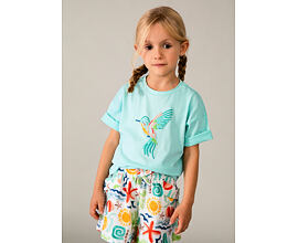 Mayoral letní dětské dívčí tričko v mentolové barvě