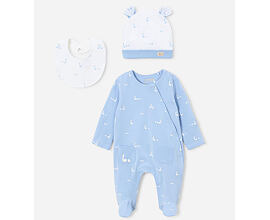 kojenecká souprava se slintáčkem a čepičkou pro chlapečka Mayoral 1728-81