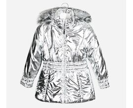 dívčí stříbrný zimní kabát