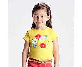 dívčí žluté květované dětské triko Mayoral 3019-29