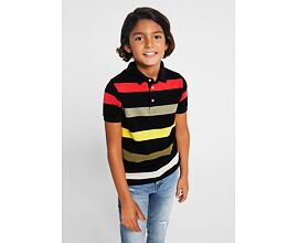 chlapecké triko s límečkem barevné pruhy Mayoral 6102-84