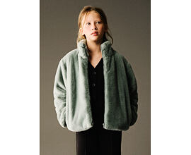 plyšová bunda dívčí Mayoral v zelené barvě