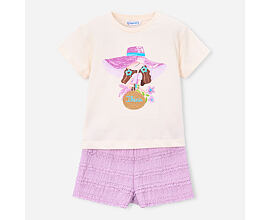 dětské tričko s obrázkem a šortky s kanýrky v kompletu Mayoral 3231-76