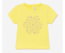 žluté letní triko se třpytivou kytičkou pro batolata Mayoral 105-35