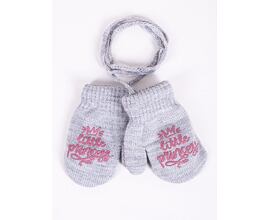 dívčí pletené palčáky šedé little princess Yoj