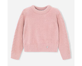 dětský chlupatý svetr růžový pudrový Mayoral 4307-72