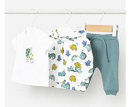 kojenecká tepláková souprava a tričko se zvířátky Mayoral 1893-30