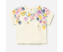 letní tričko s potiskem květin a včeliček pro batolata Mayoral 1085-21