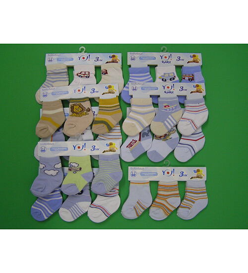 kojenecké ponožky pro chlapečky - 3 páry v balení mix barev