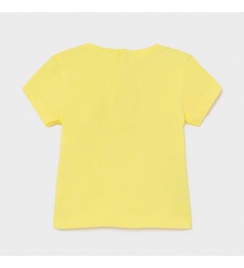 žluté letní triko se třpytivou kytičkou pro batolata Mayoral 105-35