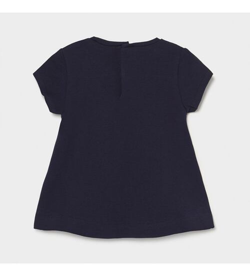 modré letní tričko s třpytivým obrázkem pro holčičky Mayoral 1088