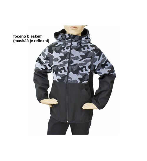 softshellová bunda maskáč reflexní
