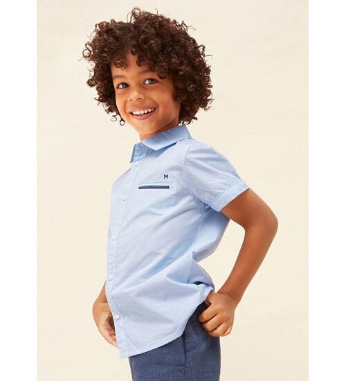 dětská košile modrá s kostičkou Mayoral 3159-82