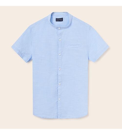 chlapecká letní košile se stojáčkem modrá Mayoral 6113-74