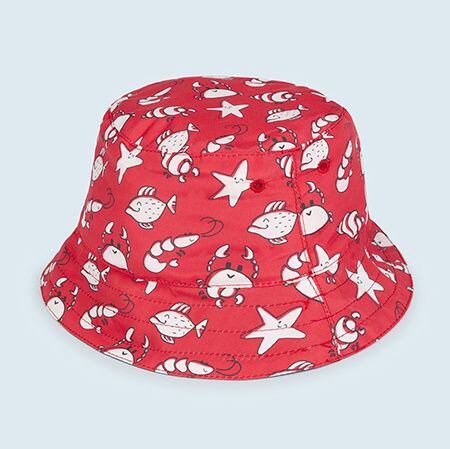 letní dětský klobouk s UV filtrem červený Mayoral 10406-65