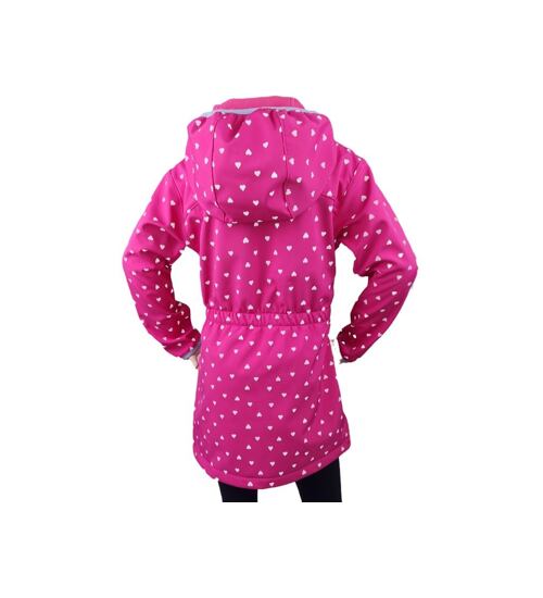 růžový softshellový kabát s reflexními srdíčky 0105 velikost 98