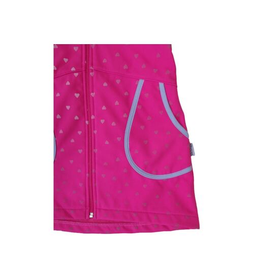 růžový softshellový kabát s reflexními srdíčky 0105 velikost 116