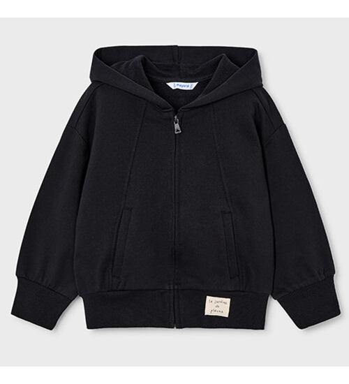 crop top mikina dětská černá na zip Mayoral 4449-70